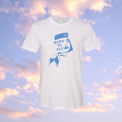 BORN TO FLY T-SHIRT - BLUE 